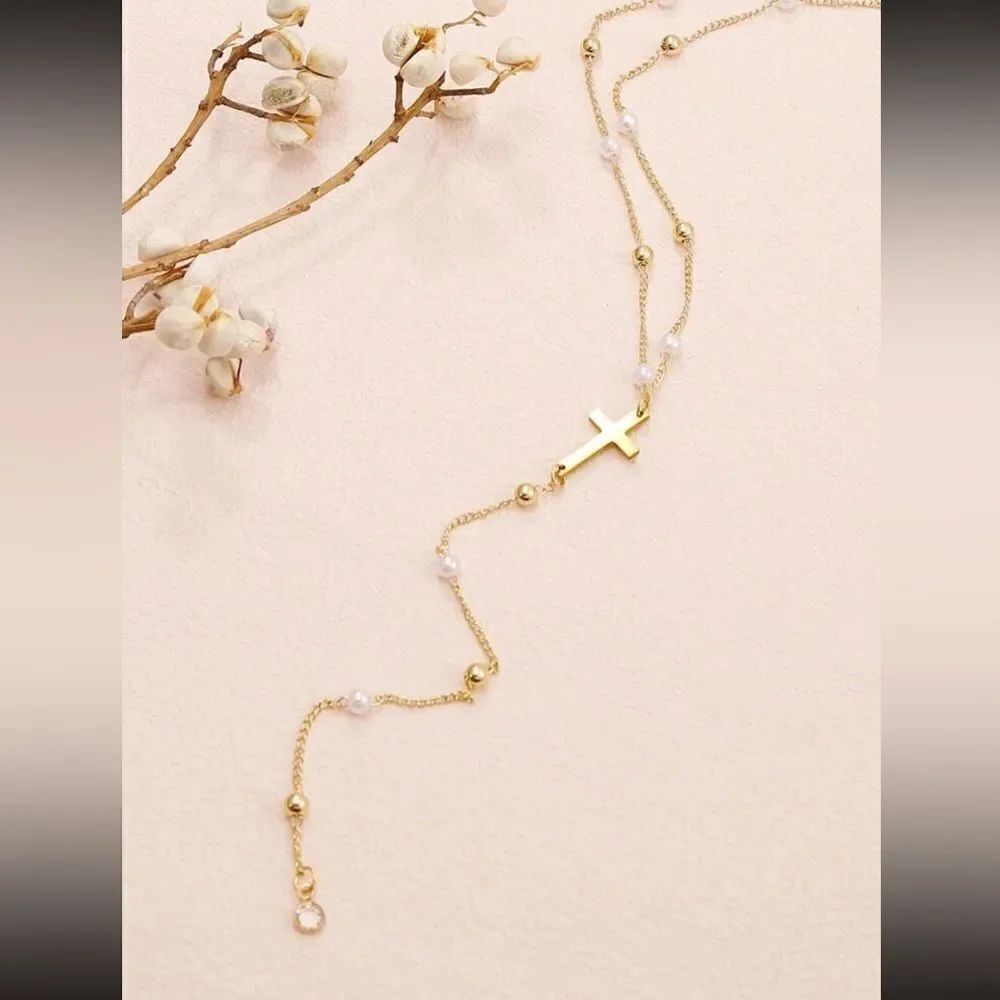 Y shape cross necklace A1189